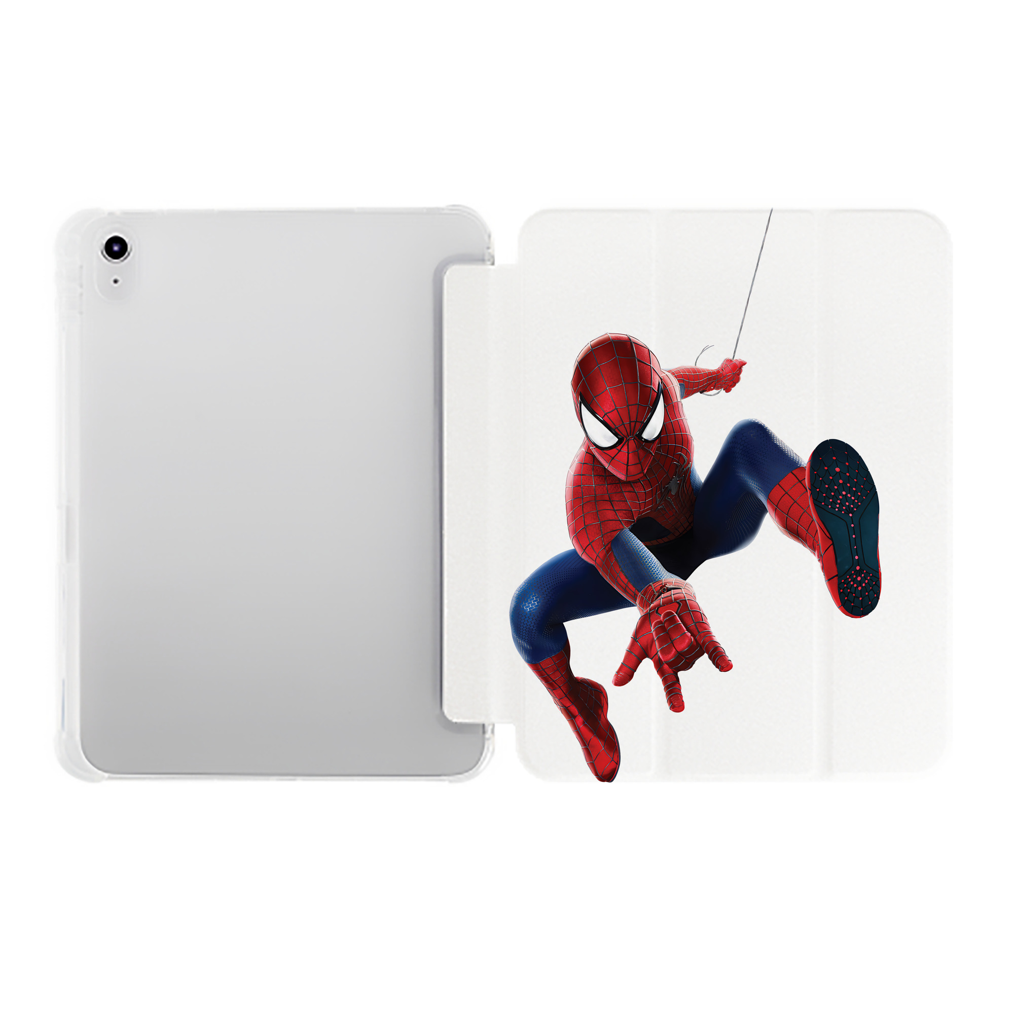 （画像用） Spider Man スパイダーマン IPad ケース ペン収納付き 三つ折りスタンド PUレザー×シリコン 対応機種9.5/10.5/10.9インチ